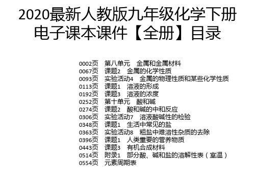 2020最新人教版九年级化学下册电子课本课件【全册】