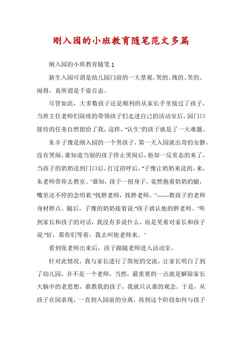 刚入园的小班教育随笔范文多篇