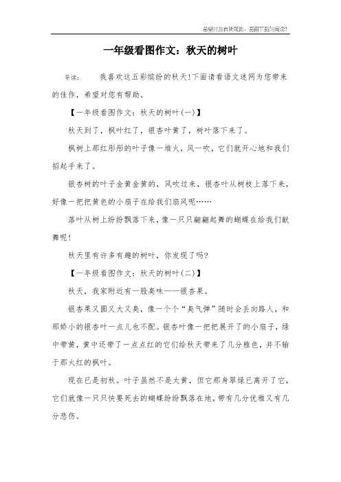 一年级看图作文：秋天的树叶
