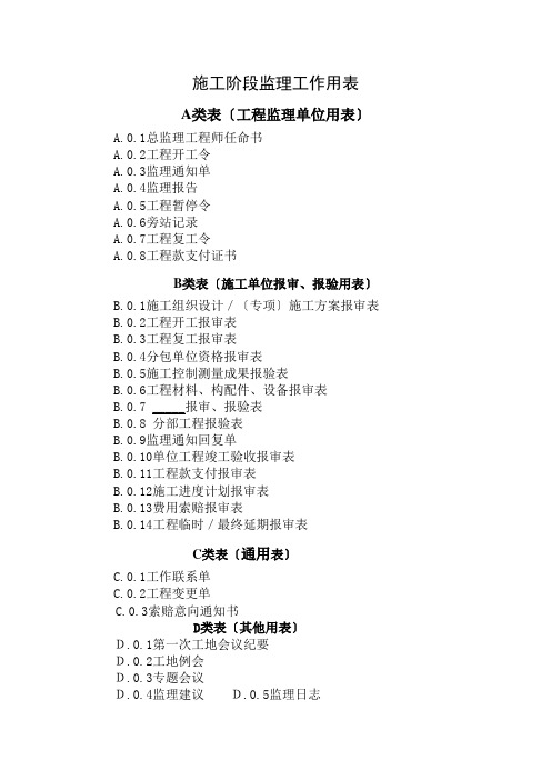 2013监理规范表格(新表)