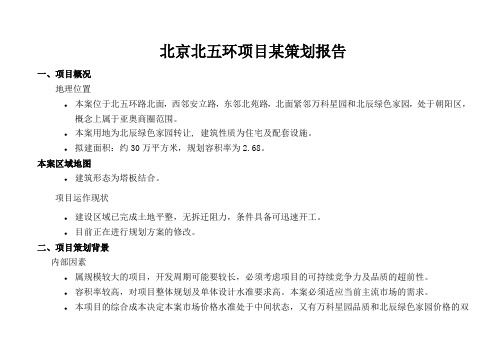 北京北五环项目策划报告