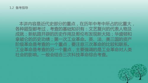 中考历史五部分世界近代史十九讲步入近代复习新人教版PPT课件