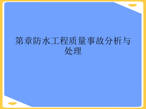 防水工程质量事故分析与处理.正式版PPT文档