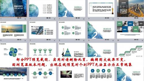 商业计划书——水彩纹理PPT模板【强烈推荐】