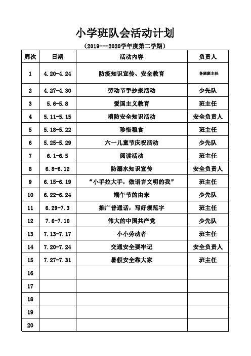 班级教室三表