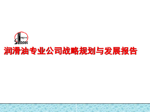 润滑油专业公司战略规划与发展报告