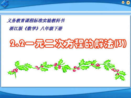 2.2一元二次方程的解法(3)(333公式法)1