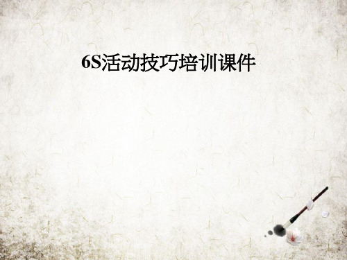 6S活动技巧培训课件