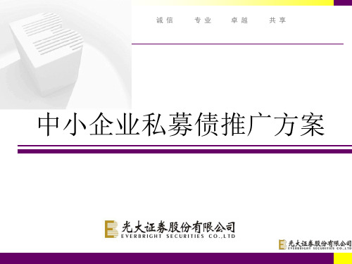中小企业私募债推广方案