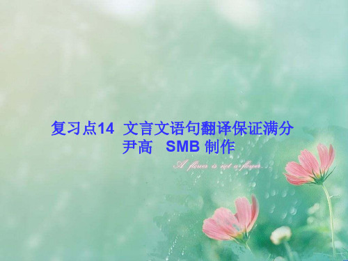 2018语文高考复习.文言文语句翻译保满分PPT 精品优选公开课件