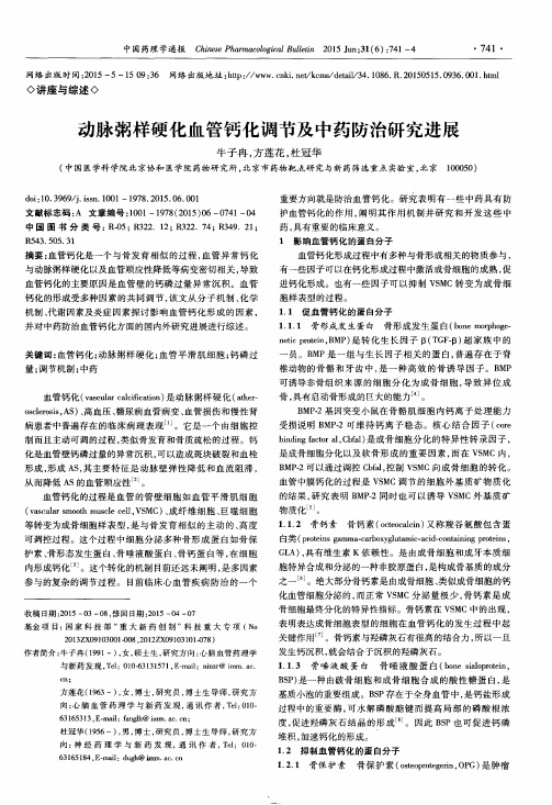 动脉粥样硬化血管钙化调节及中药防治研究进展