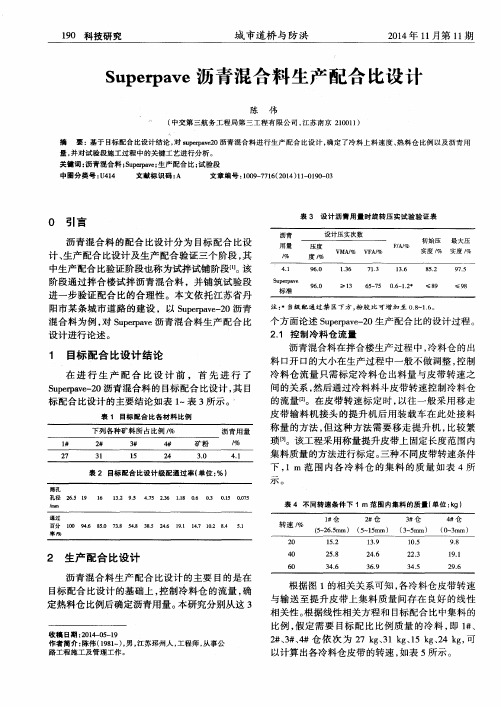 Superpave沥青混合料生产配合比设计