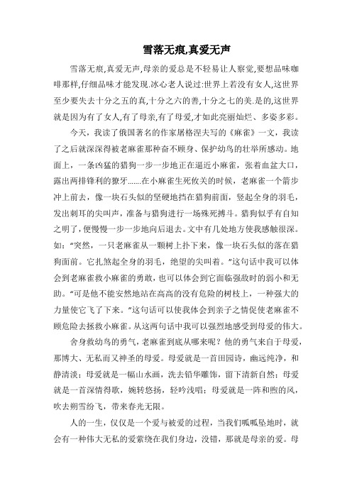 雪落无痕,真爱无声_1500字.docx