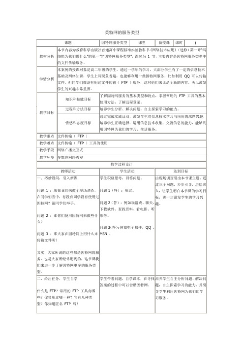 英特网的服务类型