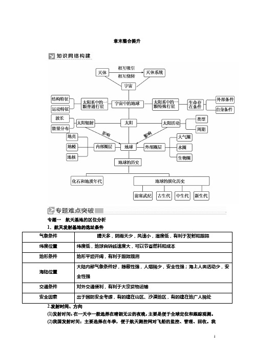 2019-2020学年新课标高中地理必修第一册：章末整合提升1+Word版含答案