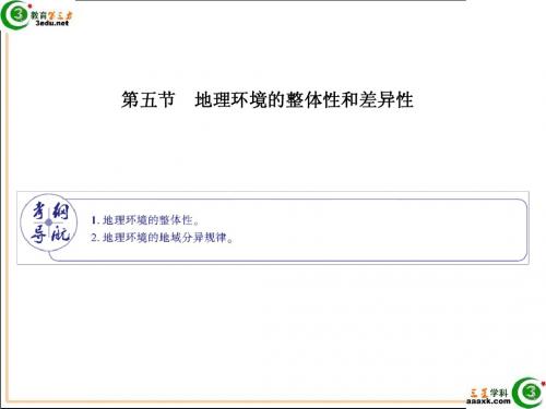 2012届高考地理地理环境的整体性和差异性