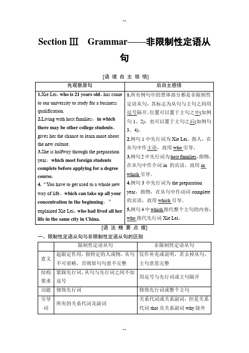 20-21Unit5SectionⅢ Grammar——非限制性定语从句