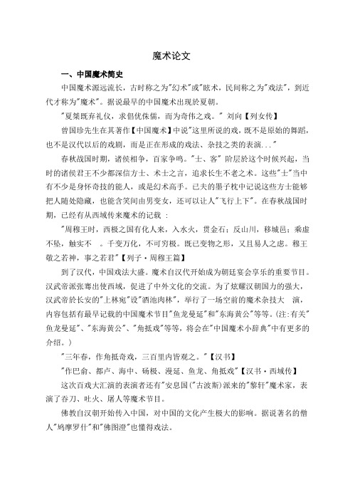 魔术论文