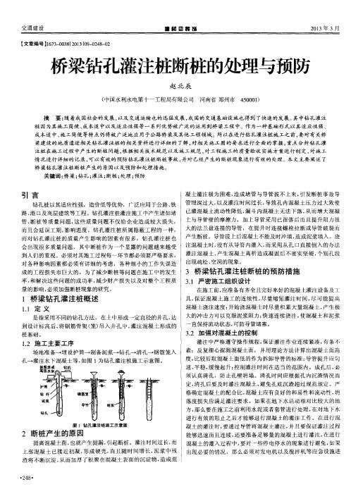 桥梁钻孔灌注桩断桩的处理与预防