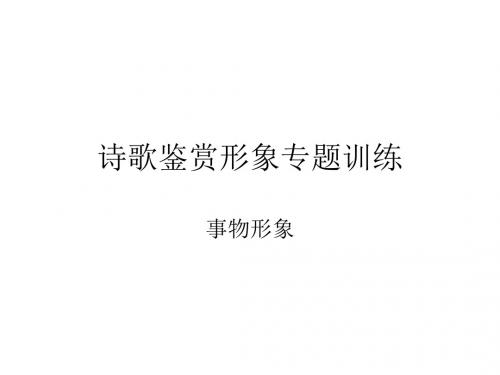 诗歌鉴赏形象专题训练——事物形象