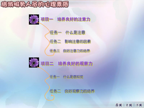 旅游服务心理素质的培养【培养良好的注意力观察力记忆力思维能力】