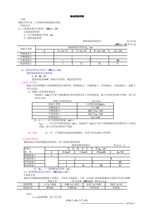 场地判别依据