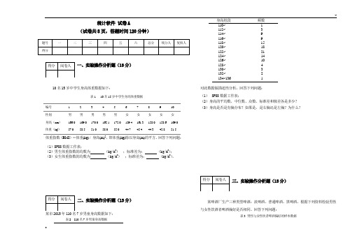 统计软件SPSS试卷一及答案