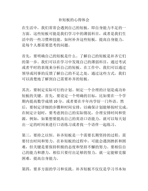 补短板的心得体会