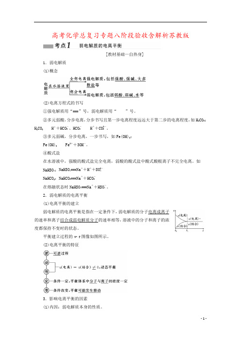高考化学总复习专题八阶段验收含解析苏教版