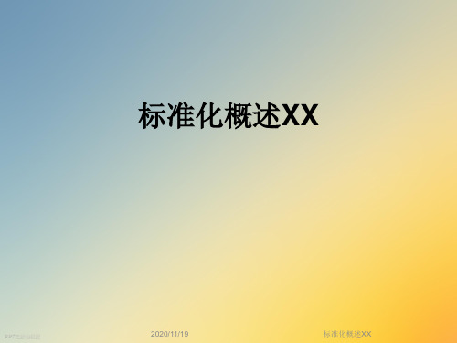标准化概述XX