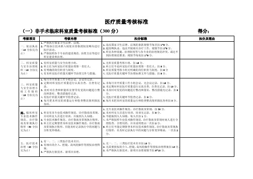 医疗质量考核标准