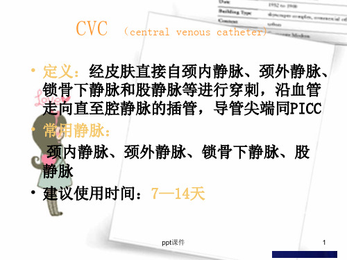 中心静脉导管CVC维护  ppt课件