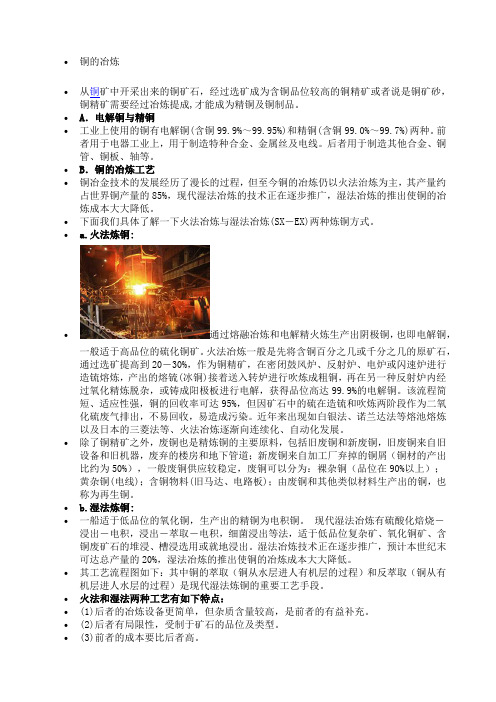 铜的冶炼工艺