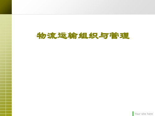 物流运输组织管理物流运输概论