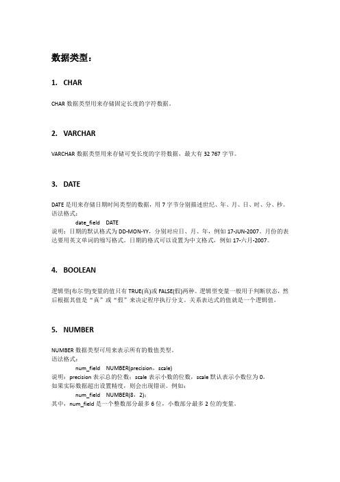 SQL关键字