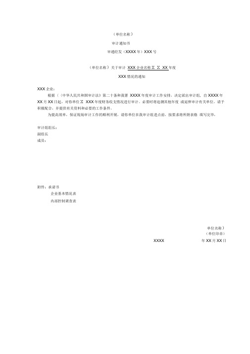 制发审计通知书-审计通知书