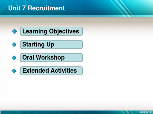 商务英语口语 Unit 7 Recruitment