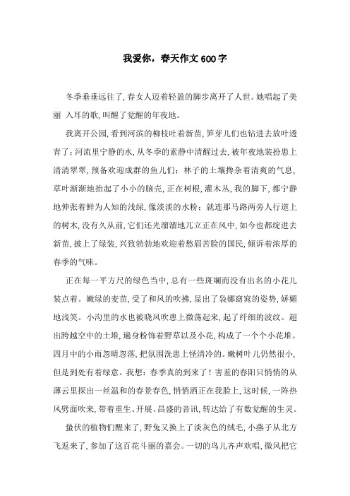 我爱你,春天作文600字