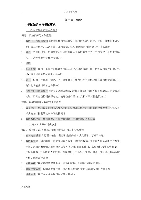 30455数控机床考点复习整理