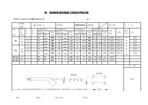 导、地线耐张液压管施工检查及评级记录