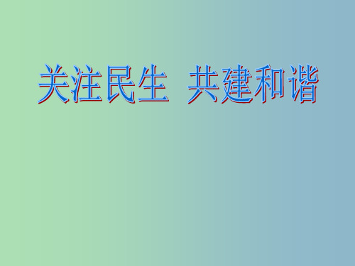 中考政治 关注民生,共建和谐社会复习 新人教版