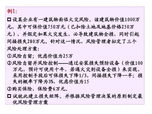 风险管理决策方案作业