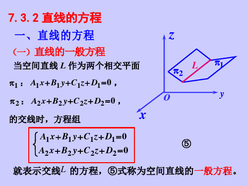 直线的点向式参数式一般式方程之间的互化ppt课件