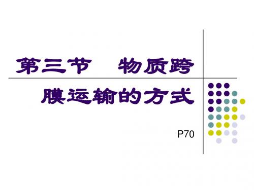高中【生物】(必修一)4.3物质跨膜运输方式【教学PPT】
