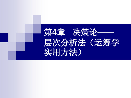 决策论层次分析法讲义