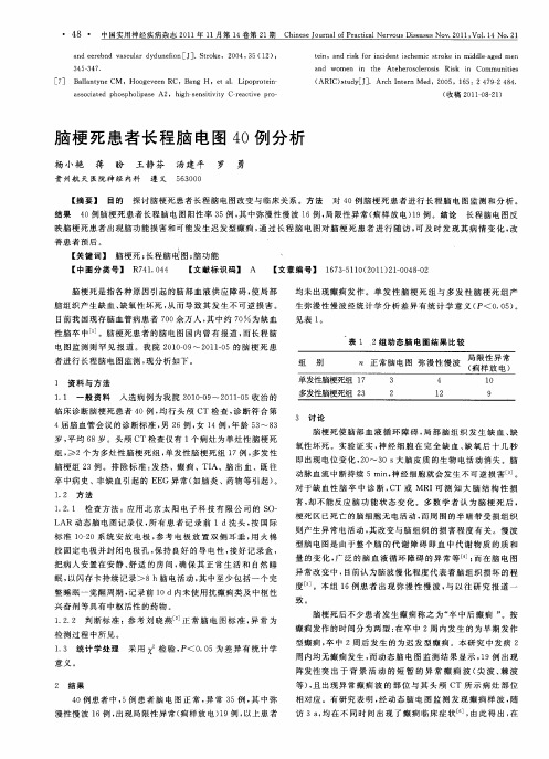 脑梗死患者长程脑电图40例分析