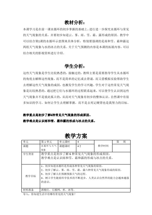 水循环与天气现象