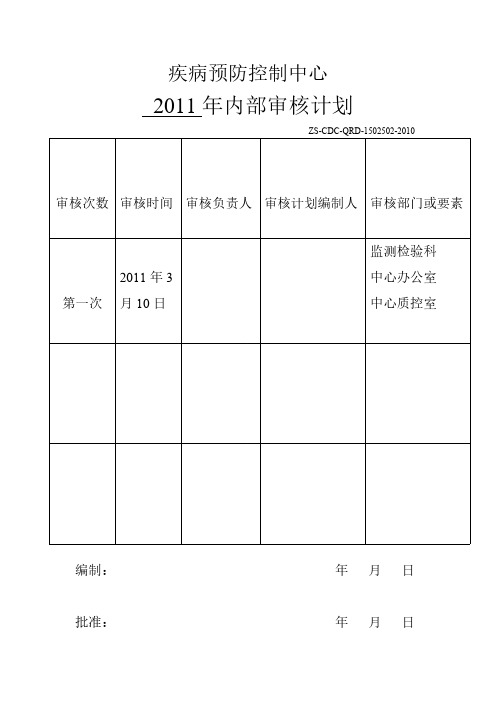 【免费下载】疾控中心内部审核报告及附件