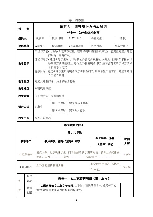 第一周 女上衣结构制图