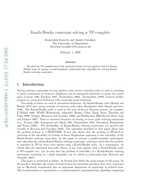 Knuth-Bendix constraint solving is NP-complete